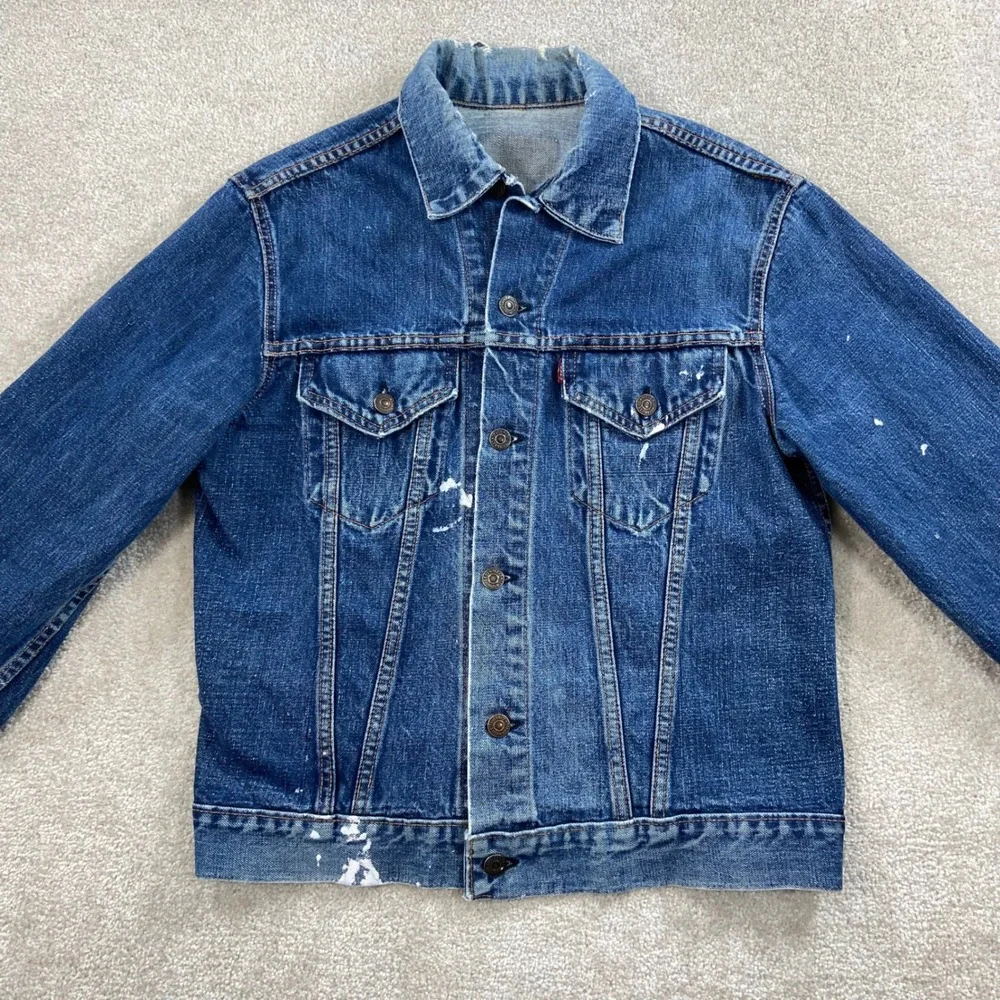 Vintage Big E Levi's Denim Trucker Jacket Mens 40 Small Blue Type III 525